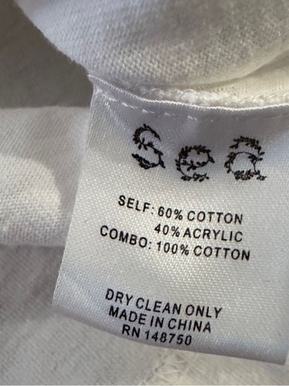 Sea White Cotton Blend Top with Brand Tag - Picture 2 of 6